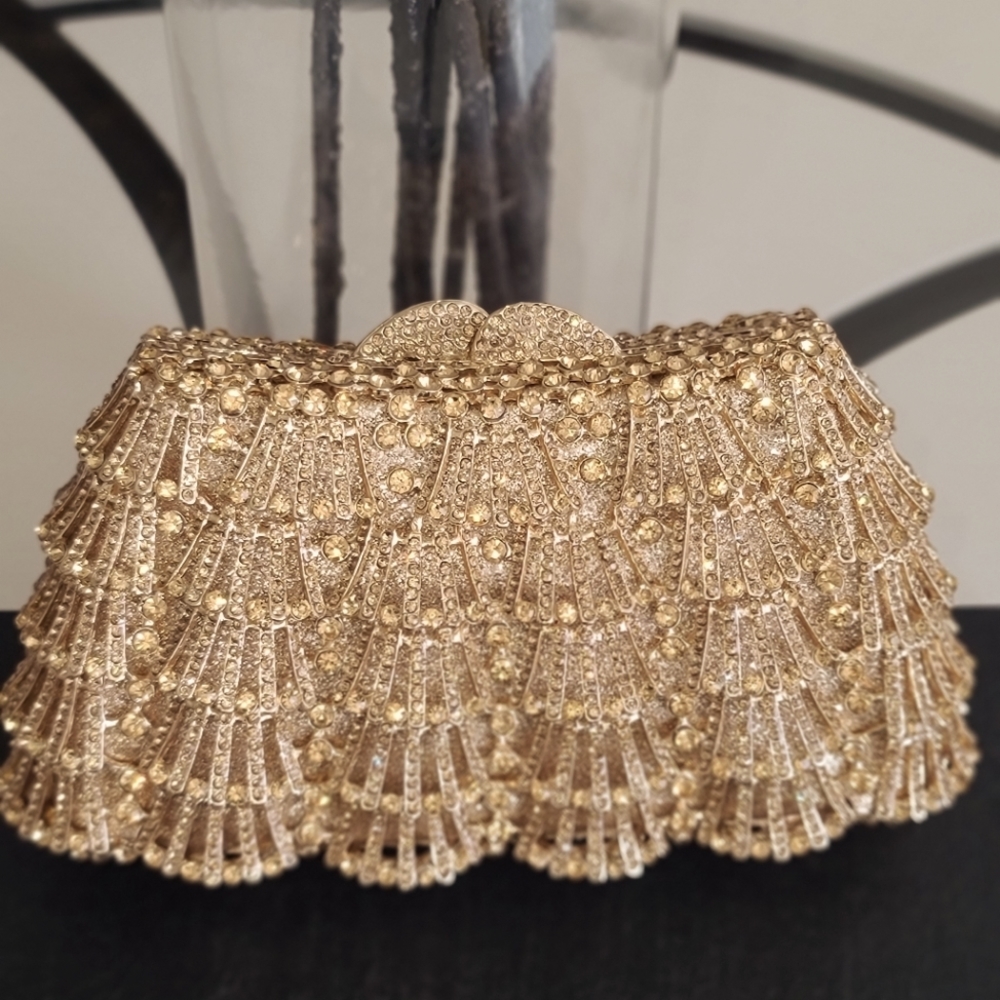 Women's gold clutch